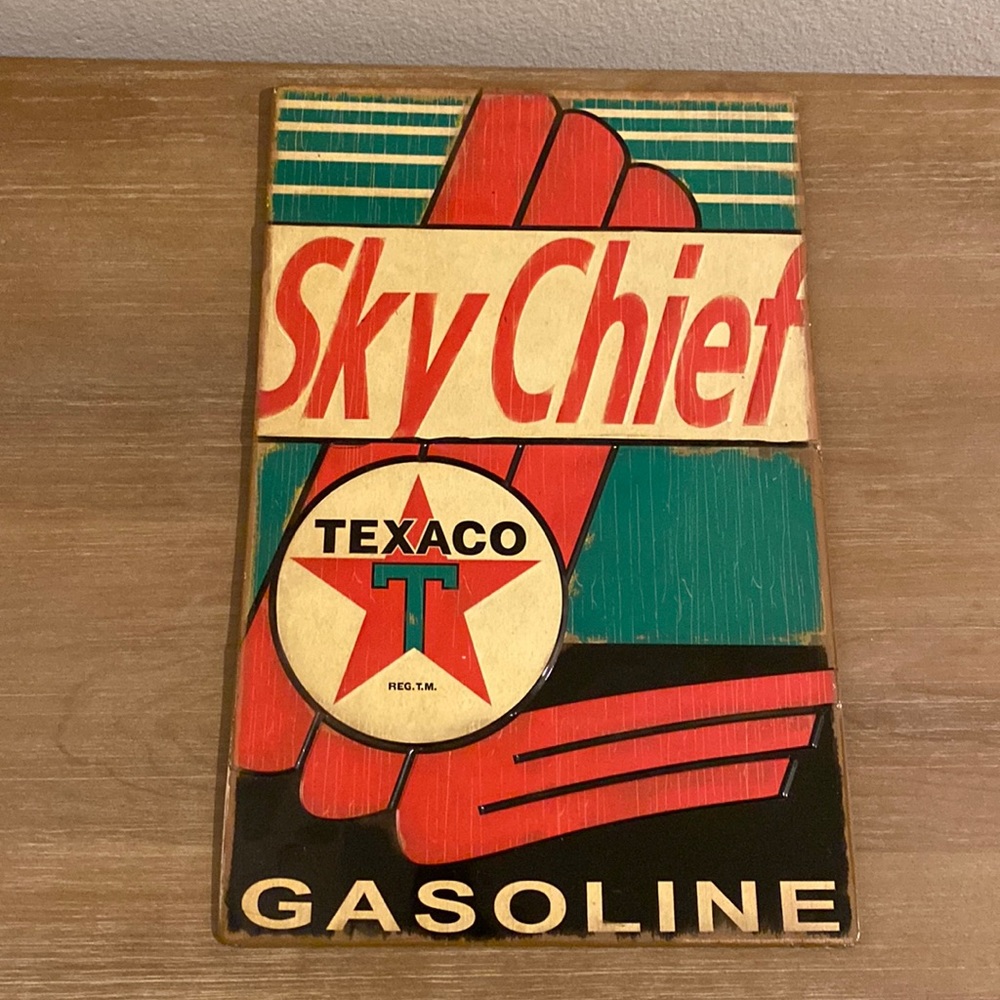 Vintaged Styled Texaco Sky Chief Gasoline Metal Sign